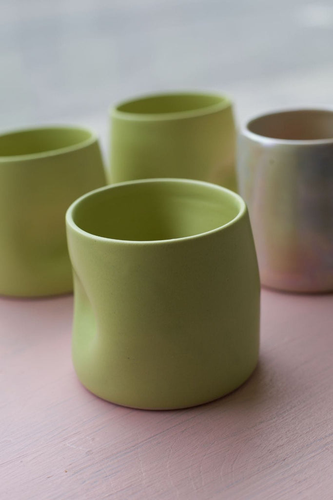 Eliza Faulkner Designs Inc. Matcha Green Dented Cup EF X PMS collab