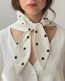 Eliza Faulkner Designs Inc. One Size Headscarf White Polka Dot