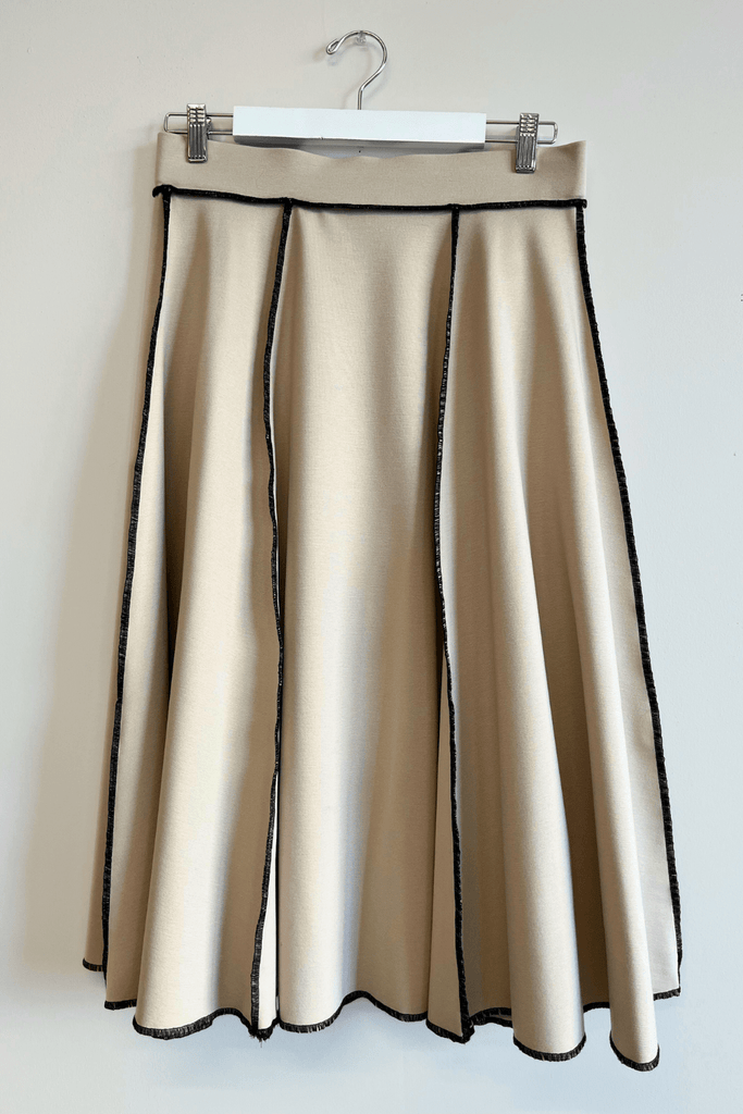 Eliza Faulkner Designs Inc. Pants M Sample Berkley Knit Skirt Beige and Black