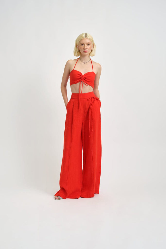 Eliza Faulkner Designs Inc. Pants Romy Pant Red Linen