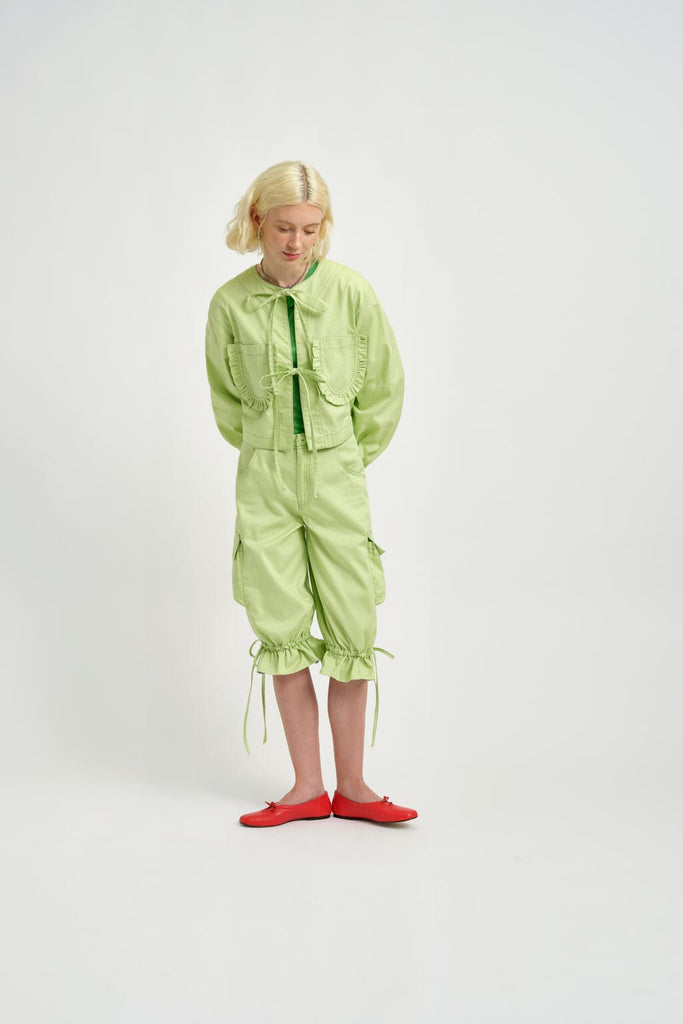 Eliza Faulkner Designs Inc. Pants Roxy Short Green Twill