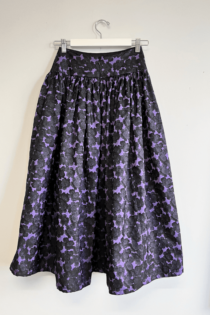 Eliza Faulkner Designs Inc. Pants S Sample Lucille Skirt Purple Jacquard