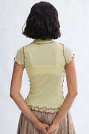 Eliza Faulkner Designs Inc. Percy Microknit Top Yellow