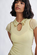 Eliza Faulkner Designs Inc. Percy Microknit Top Yellow
