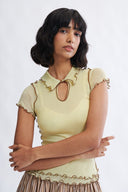 Eliza Faulkner Designs Inc. Percy Microknit Top Yellow