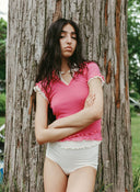 Eliza Faulkner Designs Inc. Percy Polo Top in Raspberry