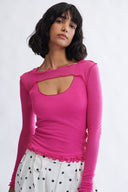 Eliza Faulkner Designs Inc. Quincy Longsleeve Microknit Shrug Pink