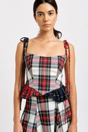 Eliza Faulkner Designs Inc. Shirts & Tops Candy Corset White Combo Plaid