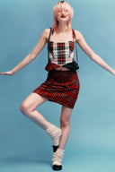 Eliza Faulkner Designs Inc. Shirts & Tops Candy Corset White&Red Combo Plaid