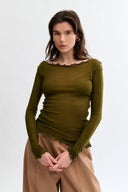 Eliza Faulkner Designs Inc. Shirts & Tops Jess Top Dark Green