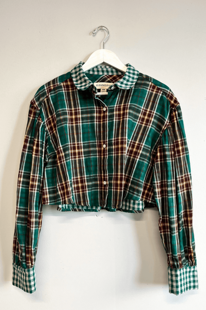 Eliza Faulkner Designs Inc. Shirts & Tops M Sample Tabitha Shirt Green Plaid