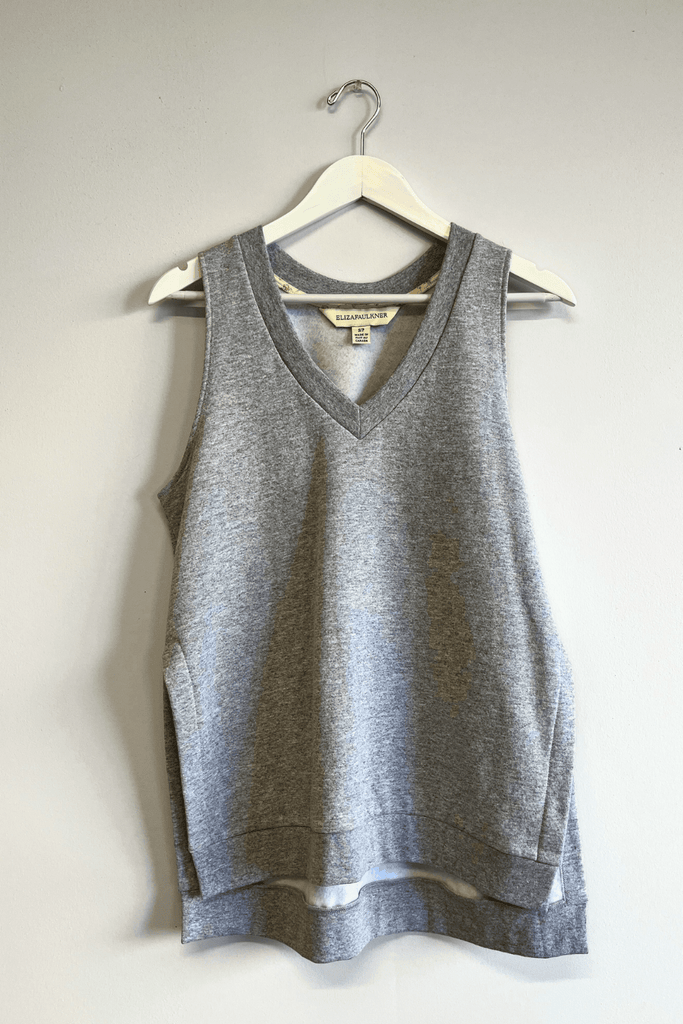 Eliza Faulkner Designs Inc. Shirts & Tops S Sample Fleece Vest Top Grey