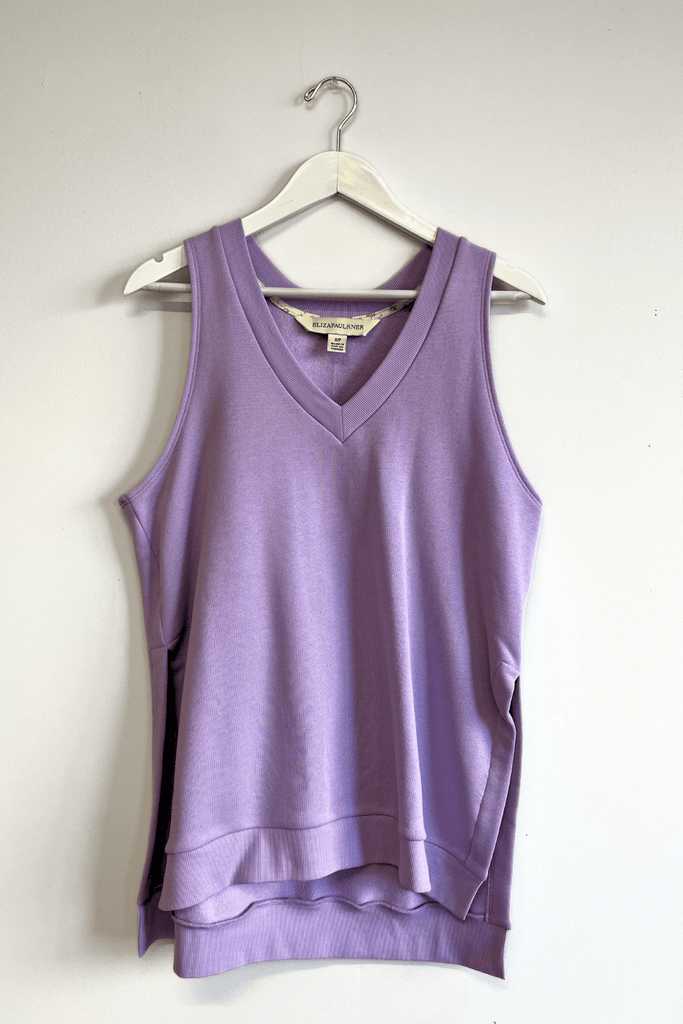 Eliza Faulkner Designs Inc. Shirts & Tops S Sample Fleece Vest Top Lilac