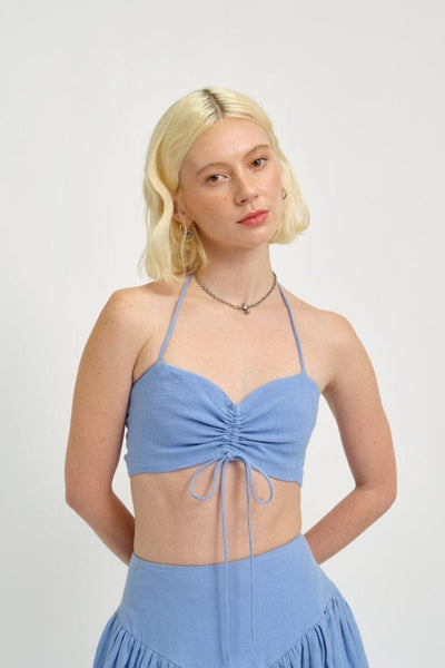 Frankie Halter Top Periwinkle Blue Linen – Eliza Faulkner Designs Inc.