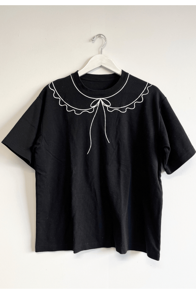 Eliza Faulkner Designs Inc. Shirts & Tops Sample Trompe l'oeil Tee Black