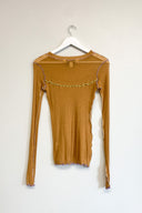 Eliza Faulkner Designs Inc. Shirts & Tops XS - Hole Near Neckline Imperfect Delia Top Camel