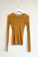 Eliza Faulkner Designs Inc. Shirts & Tops XS - Hole Near Neckline Imperfect Delia Top Camel