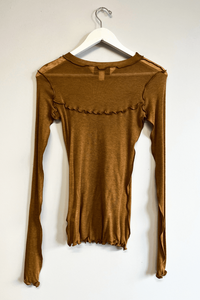 Eliza Faulkner Designs Inc. Shirts & Tops XS Sample Delia Shirt Camel