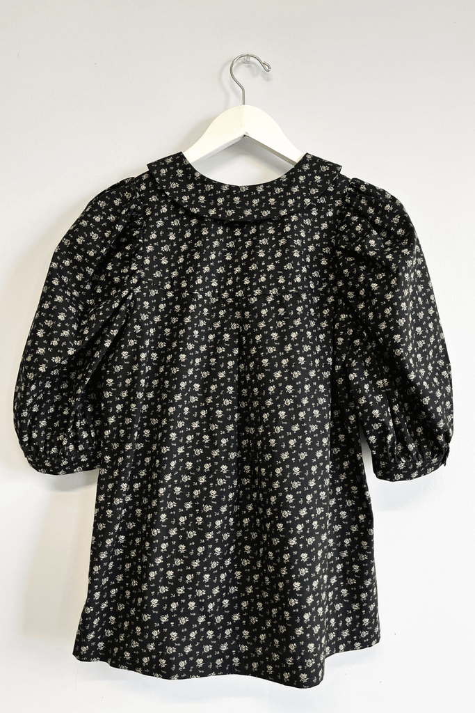 Eliza Faulkner Designs Inc. Shirts & Tops XS Sample Evie Blouse Black Flower Print