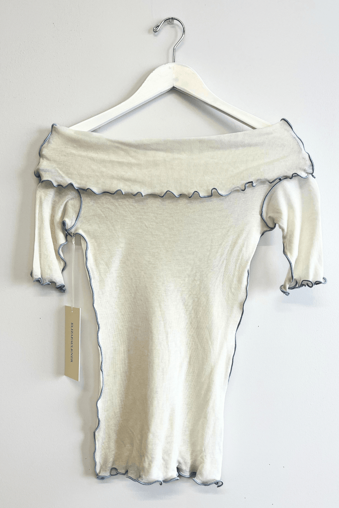 Eliza Faulkner Designs Inc. Shirts & Tops XS Sample Lenna Top White And Baby Blue