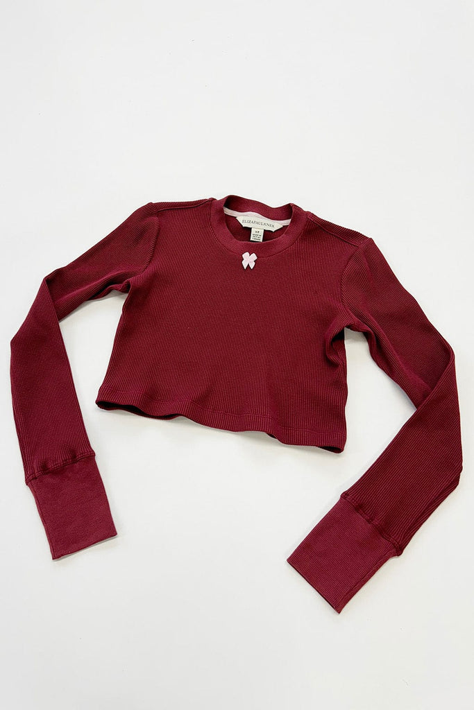 Eliza Faulkner Designs Inc. Shirts & Tops Yuri Waffle Top Maroon