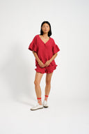 Eliza Faulkner Designs Inc. Shorts Baxter Short Maroon Red Linen