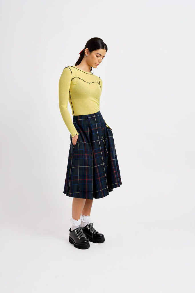 Eliza Faulkner Designs Inc. Skirts Berkley Skirt Green Plaid