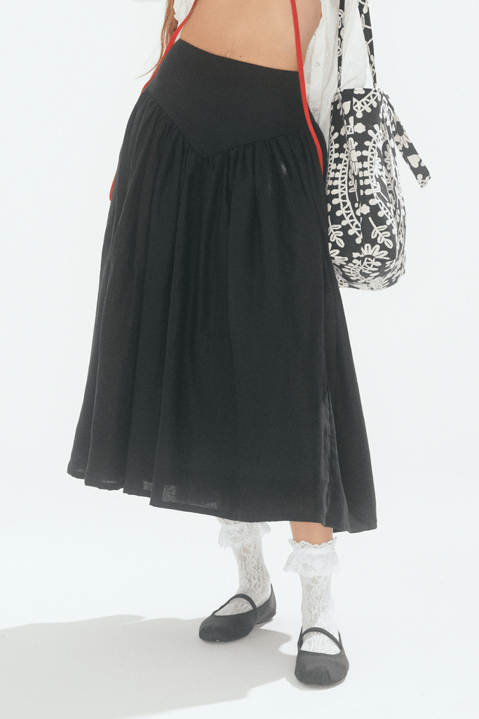 Eliza Faulkner Designs Inc. Skirts Lucille Skirt Black Linen