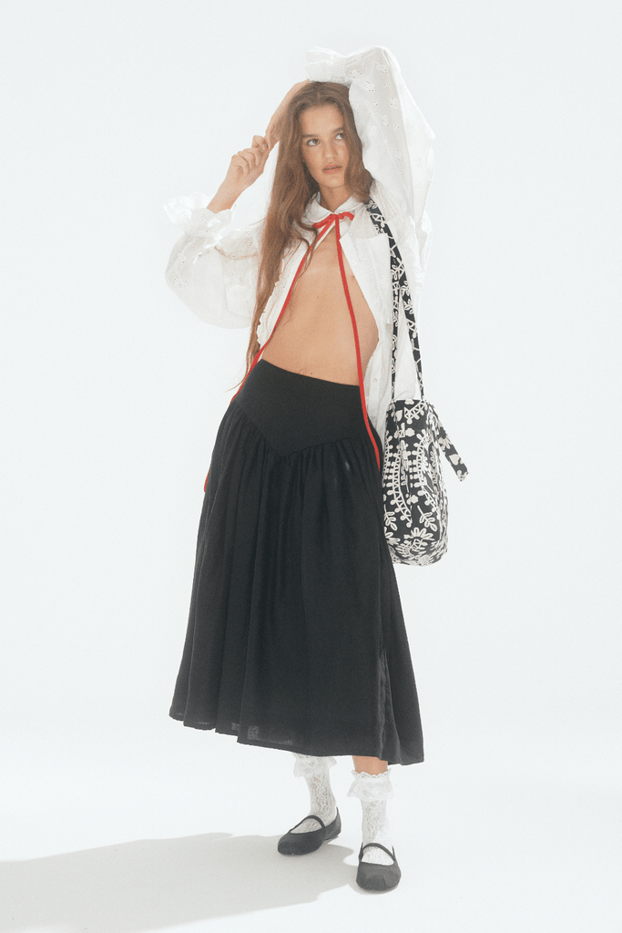 Eliza Faulkner Designs Inc. Skirts Lucille Skirt Black Linen