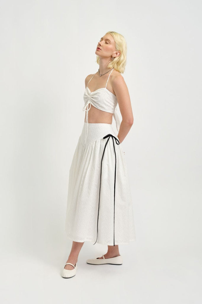Eliza Faulkner Designs Inc. Skirts Lucille Skirt White Eyelet
