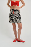 Eliza Faulkner Designs Inc. Skirts Tara Skirt Black & White Jaquard
