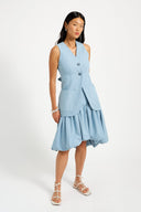 Eliza Faulkner Designs Inc. Small Imperfect Annie Vest Light Blue Denim