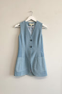 Eliza Faulkner Designs Inc. Small Imperfect Annie Vest Light Blue Denim