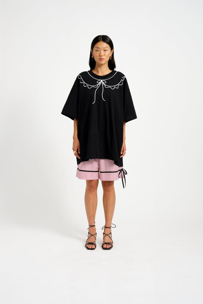 Eliza Faulkner Designs Inc. T-Shirt Cotton Trompe L'oeil Tee Black