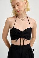 Eliza Faulkner Designs Inc. Tops Frankie Halter Top Black Linen
