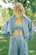 Eliza Faulkner Designs Inc. Tops Frankie Halter Top Periwinkle Blue Linen