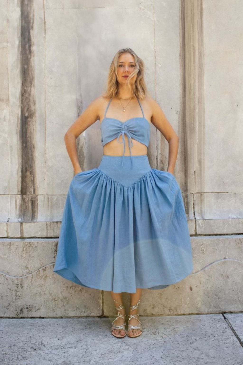 Frankie Halter Top Periwinkle Blue Linen – Eliza Faulkner Designs Inc.