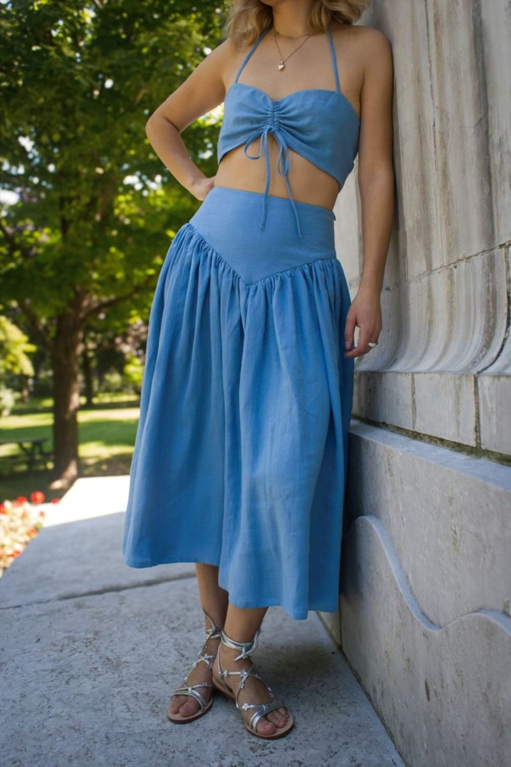 Frankie Halter Top Periwinkle Blue Linen – Eliza Faulkner Designs Inc.