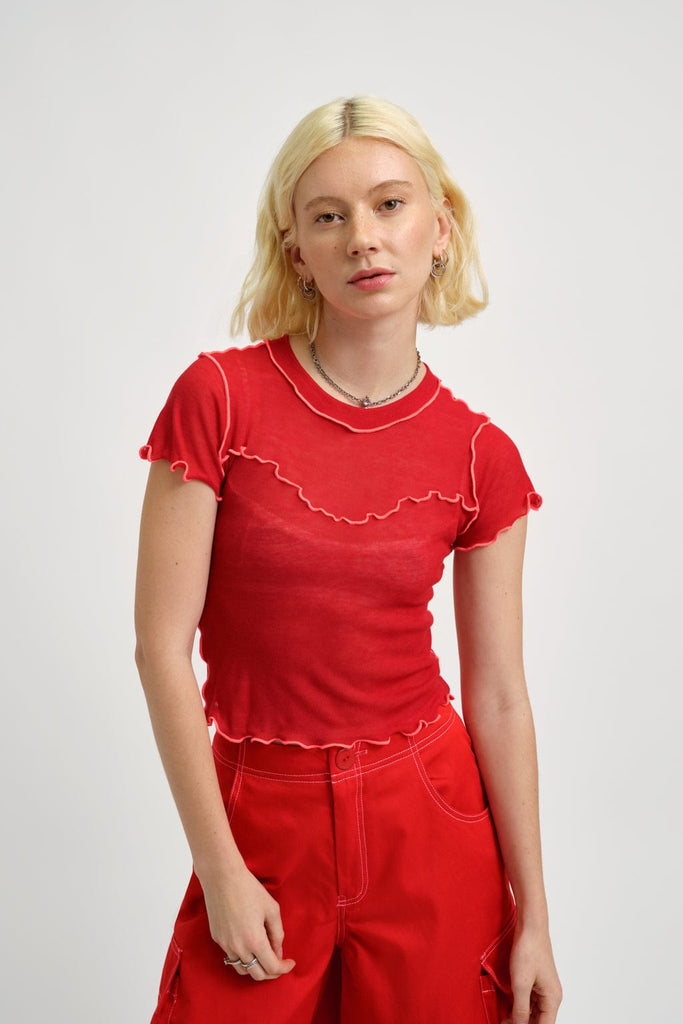 Eliza Faulkner Designs Inc. Tops Gigi Baby Tee Red & Pink