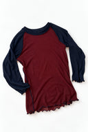 Eliza Faulkner Designs Inc. Tops Robin Top in Oxblood and Navy