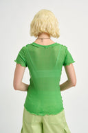 Eliza Faulkner Designs Inc. Tops Shortsleeve Rib Tee Apple Green