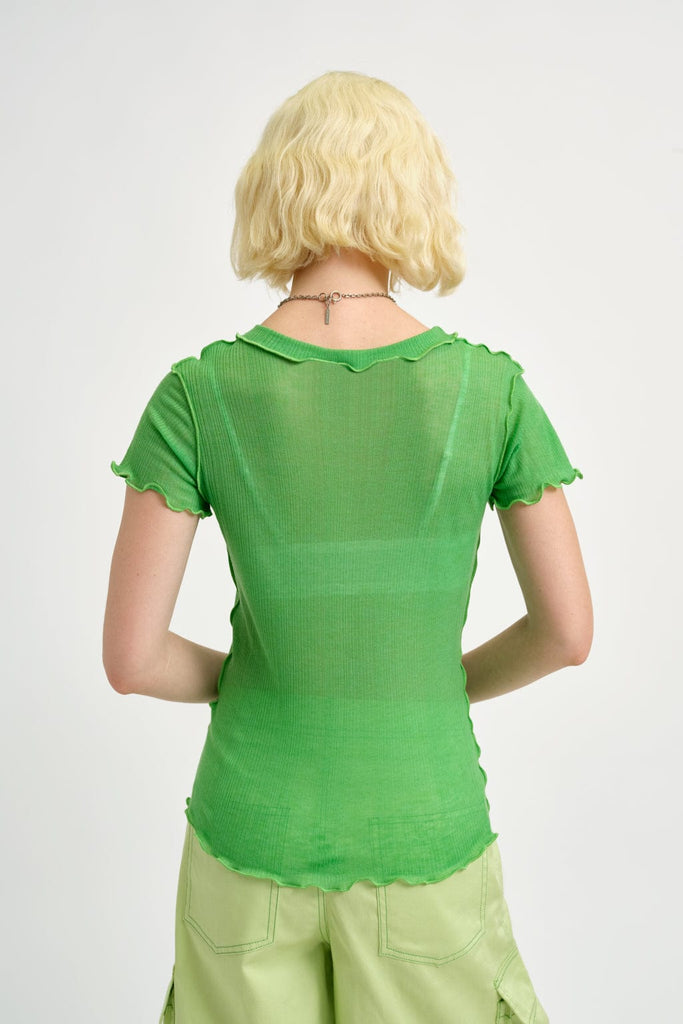 Eliza Faulkner Designs Inc. Tops Shortsleeve Rib Tee Apple Green