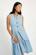 Eliza Faulkner Designs Inc. Vest Annie Vest Light Blue Denim