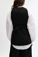 Eliza Faulkner Designs Inc. Vest Juliette Vest Black Pinstripe