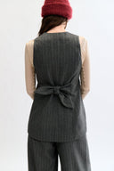 Eliza Faulkner Designs Inc. Vest Juliette Vest Grey Pinstripe