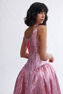 Eliza Faulkner Designs Inc. Vivienne Long Dress Pink Metallic