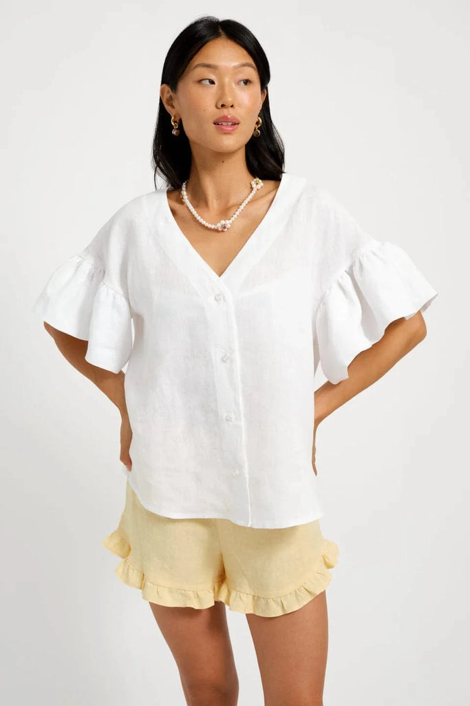 Eliza Faulkner Designs Inc. White Dottie Blouse Test