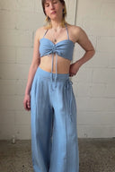 Frankie Halter Top Periwinkle Blue Linen