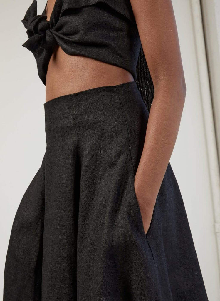 Eliza Faulkner Designs Inc. Black Linen Berkley Skirt