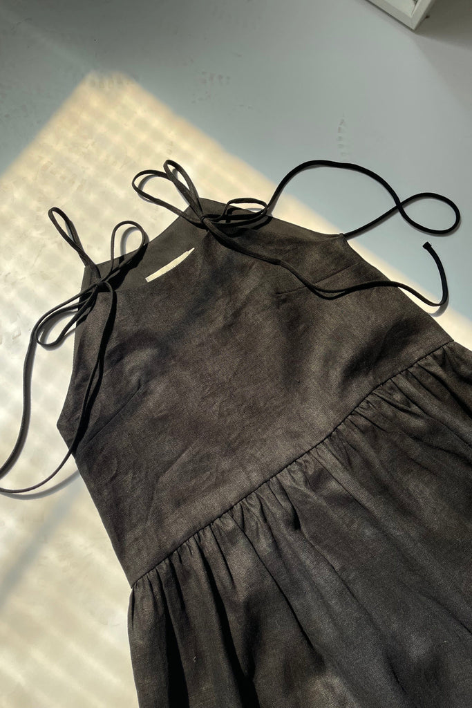 Eliza Faulkner Designs Inc. Black Linen Tig Dress